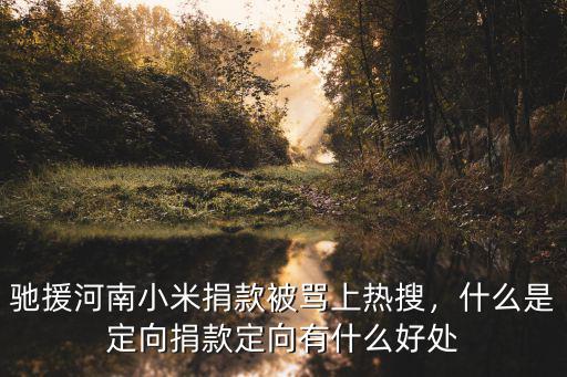 馳援河南小米捐款被罵上熱搜，什么是定向捐款定向有什么好處