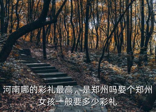 河南哪的彩禮最高，是鄭州嗎娶個鄭州女孩一般要多少彩禮