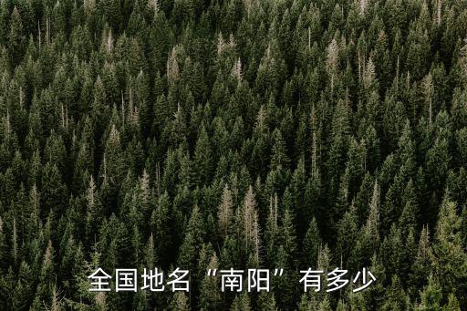 全國地名“南陽”有多少