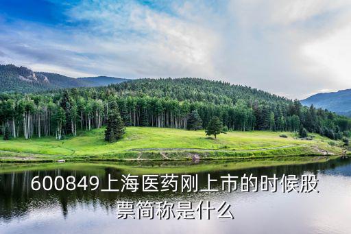 600849上海醫藥剛上市的時候股票簡稱是什么