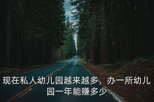 現在私人幼兒園越來越多，辦一所幼兒園一年能賺多少