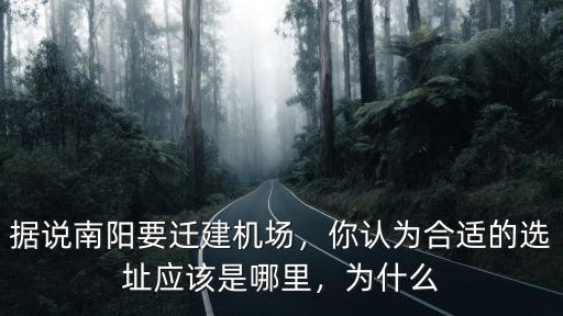 據說南陽要遷建機場，你認為合適的選址應該是哪里，為什么