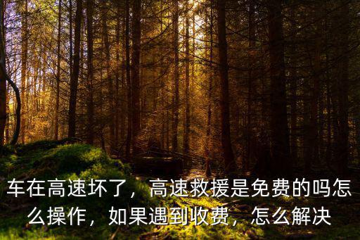 車在高速壞了，高速救援是免費的嗎怎么操作，如果遇到收費，怎么解決