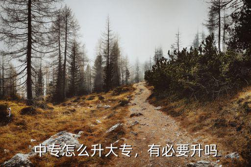 中專怎么升大專，有必要升嗎