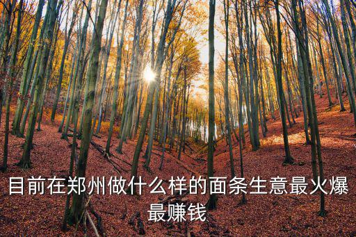目前在鄭州做什么樣的面條生意最火爆最賺錢