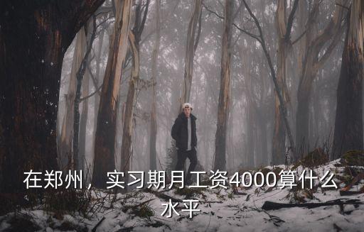 在鄭州，實習期月工資4000算什么水平