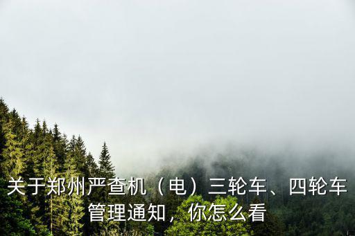 關于鄭州嚴查機（電）三輪車、四輪車管理通知，你怎么看