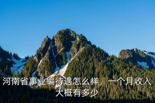 河南省事業(yè)編待遇怎么樣，一個(gè)月收入大概有多少