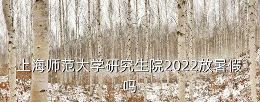 上海師范大學研究生院2022放暑假嗎