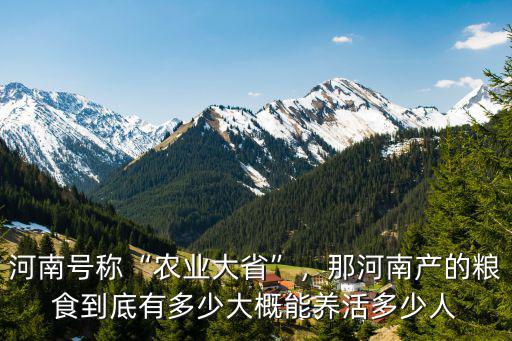 河南號稱“農業大省”，那河南產的糧食到底有多少大概能養活多少人