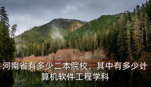 河南省有多少二本院校，其中有多少計算機軟件工程學科