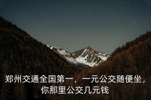 鄭州交通全國第一，一元公交隨便坐，你那里公交幾元錢