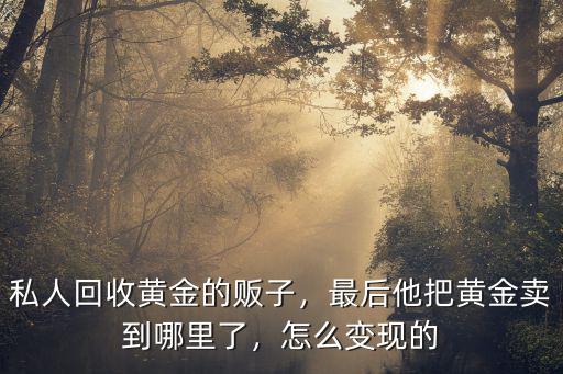 私人回收黃金的販子，最后他把黃金賣到哪里了，怎么變現(xiàn)的