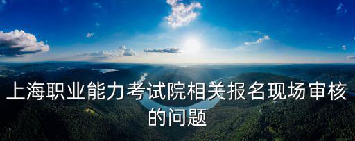 上海職業能力考試院相關報名現場審核的問題