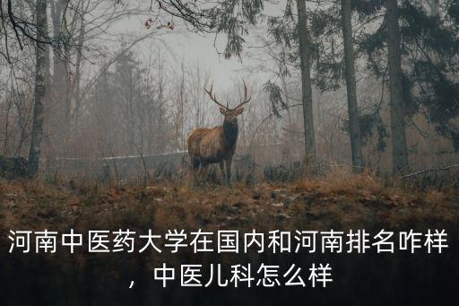 河南中醫(yī)藥大學(xué)在國內(nèi)和河南排名咋樣，中醫(yī)兒科怎么樣
