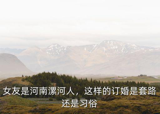 女友是河南漯河人，這樣的訂婚是套路還是習俗