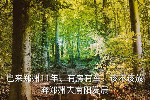 已來鄭州11年、有房有車，該不該放棄鄭州去南陽發展