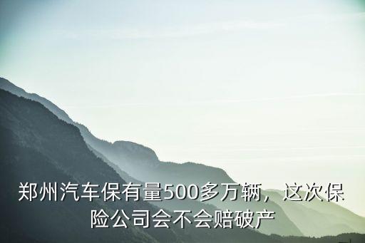 鄭州汽車保有量500多萬輛，這次保險公司會不會賠破產