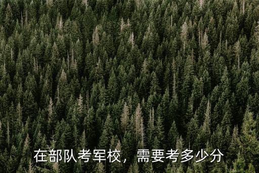 在部隊考軍校，需要考多少分