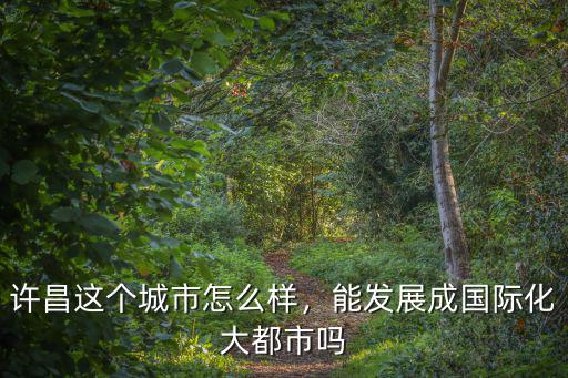許昌這個城市怎么樣，能發展成國際化大都市嗎