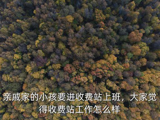 親戚家的小孩要進收費站上班，大家覺得收費站工作怎么樣