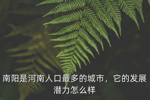 南陽是河南人口最多的城市，它的發(fā)展?jié)摿υ趺礃? class=