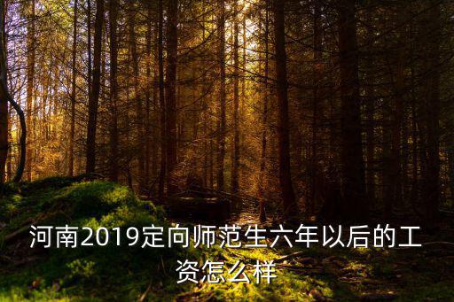 河南2019定向師范生六年以后的工資怎么樣