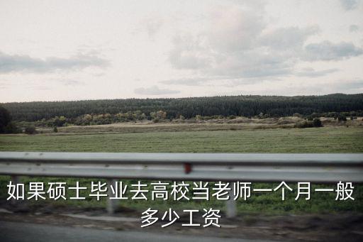如果碩士畢業(yè)去高校當(dāng)老師一個(gè)月一般多少工資