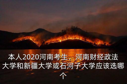 本人2020河南考生，河南財經政法大學和新疆大學或石河子大學應該選哪個