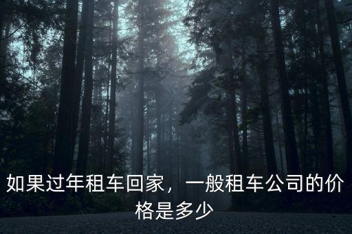 如果過年租車回家，一般租車公司的價(jià)格是多少