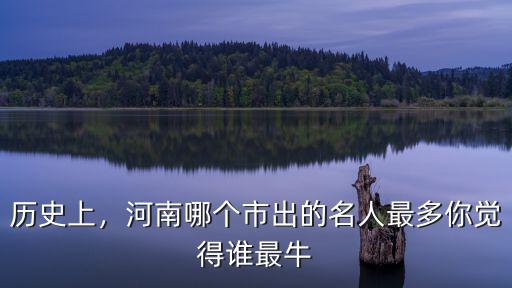 歷史上，河南哪個市出的名人最多你覺得誰最牛