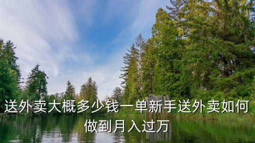 送外賣大概多少錢一單新手送外賣如何做到月入過萬