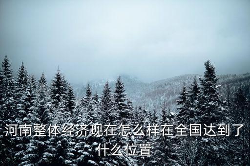 河南整體經濟現在怎么樣在全國達到了什么位置