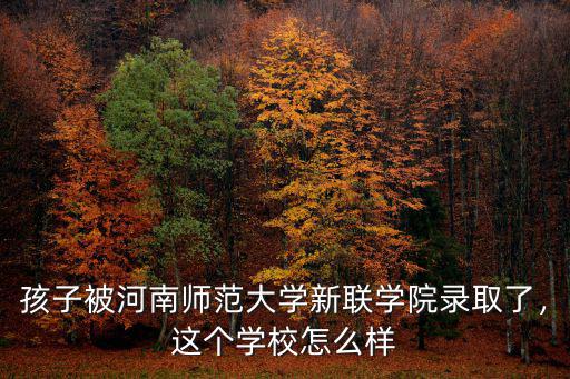 孩子被河南師范大學新聯學院錄取了，這個學校怎么樣