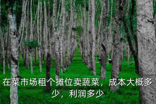 開(kāi)封菜市場(chǎng)租金多少,成本大概多少