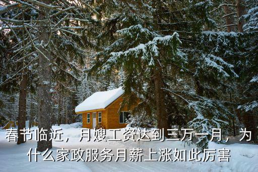 春節臨近，月嫂工資達到三萬一月，為什么家政服務月薪上漲如此厲害
