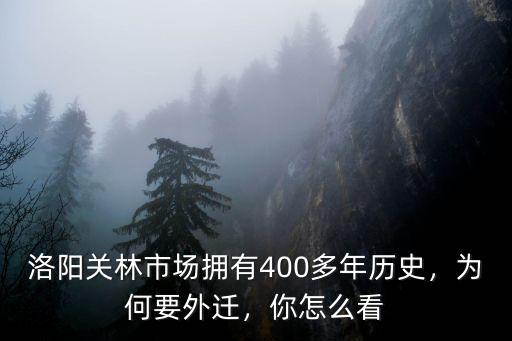 洛陽關林市場擁有400多年歷史，為何要外遷，你怎么看