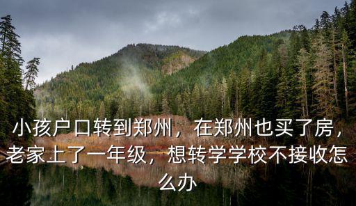 小孩戶口轉到鄭州，在鄭州也買了房，老家上了一年級，想轉學學校不接收怎么辦