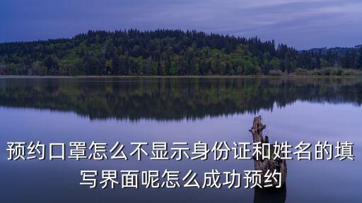 預約口罩怎么不顯示身份證和姓名的填寫界面呢怎么成功預約