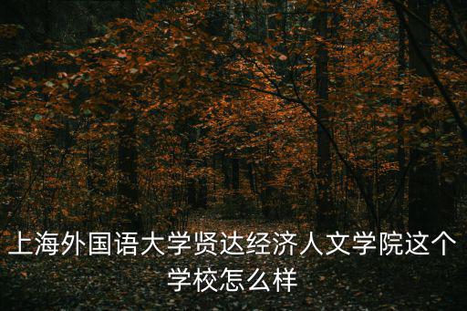 上海外國語大學賢達經濟人文學院這個學校怎么樣