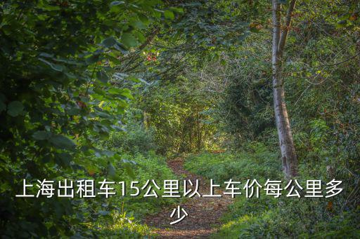 上海出租車15公里以上車價每公里多少