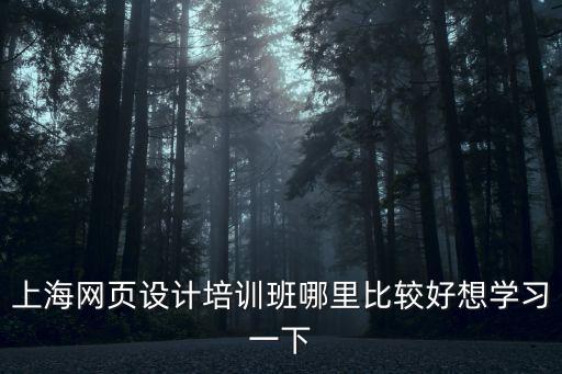 上海網頁設計培訓班哪里比較好想學習一下
