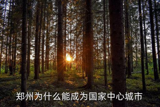 鄭州為什么能成為國(guó)家中心城市