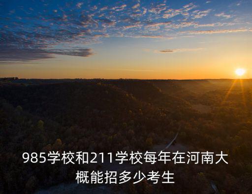 985學校和211學校每年在河南大概能招多少考生