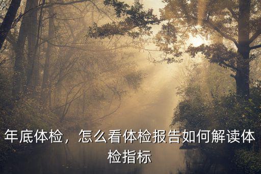 年底體檢，怎么看體檢報告如何解讀體檢指標(biāo)