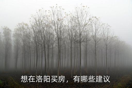 想在洛陽(yáng)買房，有哪些建議