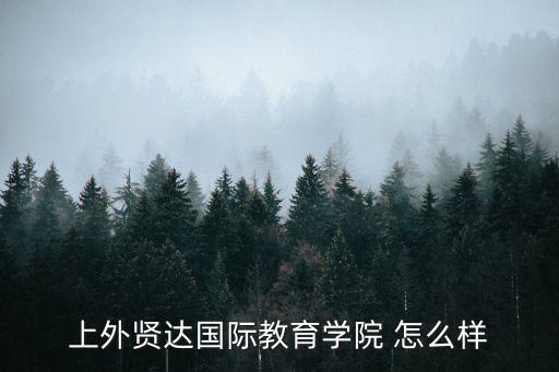上外賢達國際教育學院 怎么樣