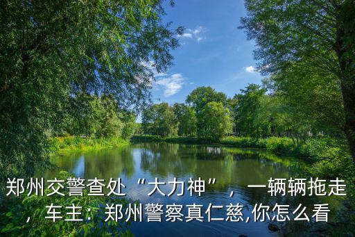鄭州交警查處“大力神”，一輛輛拖走，車主：鄭州警察真仁慈,你怎么看