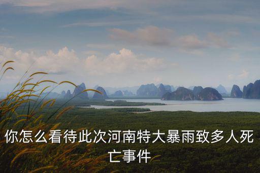 你怎么看待此次河南特大暴雨致多人死亡事件