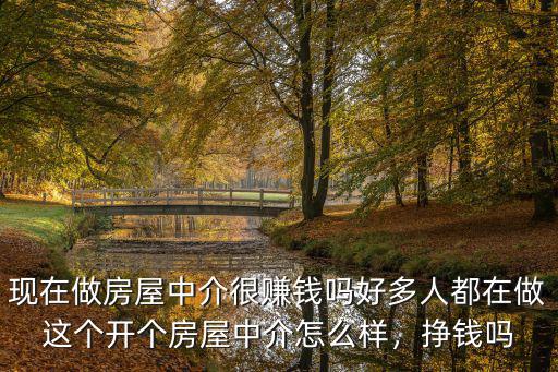 現在做房屋中介很賺錢嗎好多人都在做這個開個房屋中介怎么樣，掙錢嗎